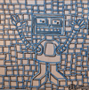 PopFuzz The Robot  "Robot Vision" 12"X12" original painting by S.L. Powers