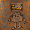 ZigaByte The Robot "Dreams Of Gold" 12"X12" original painting by S.L. Powers