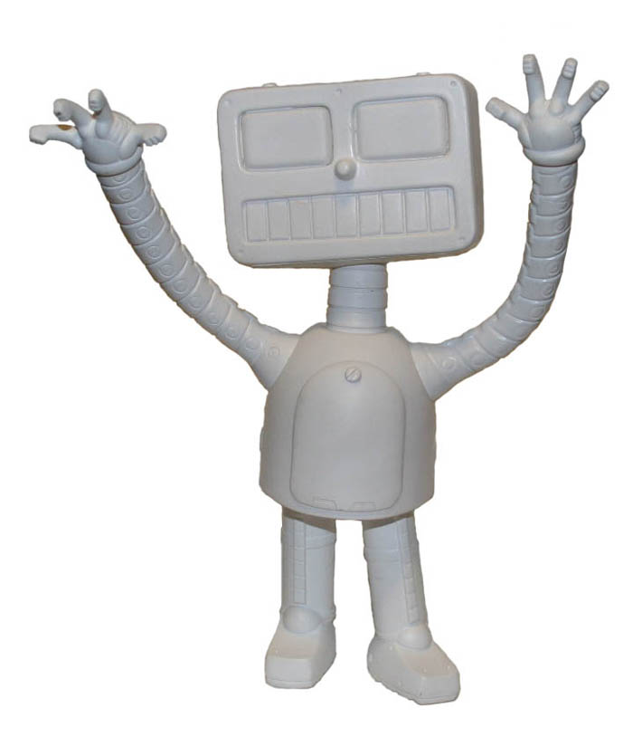 PopFuzz The Robot 8" Limited Edition DIY White Vinyl Figure